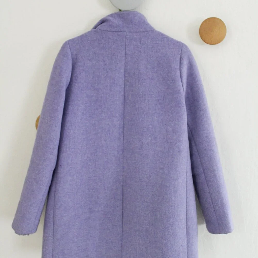J. Crew Factory Cocoon Lavender Pea Coat Size 6 - GUC - Picture 5 of 11